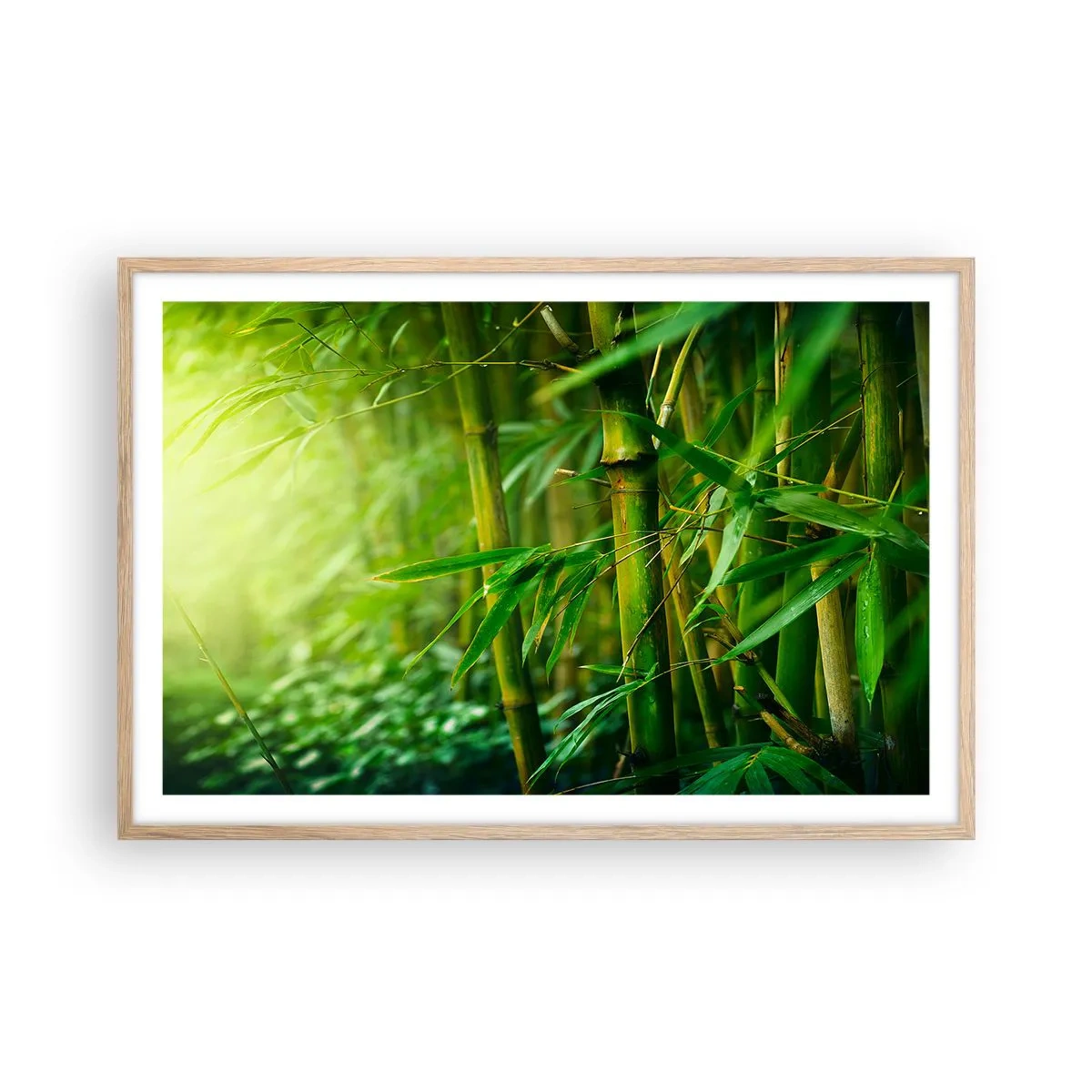 Poster în ramă de stejar deschis - Cunoașteți verdeața în sine - 91x61 cm