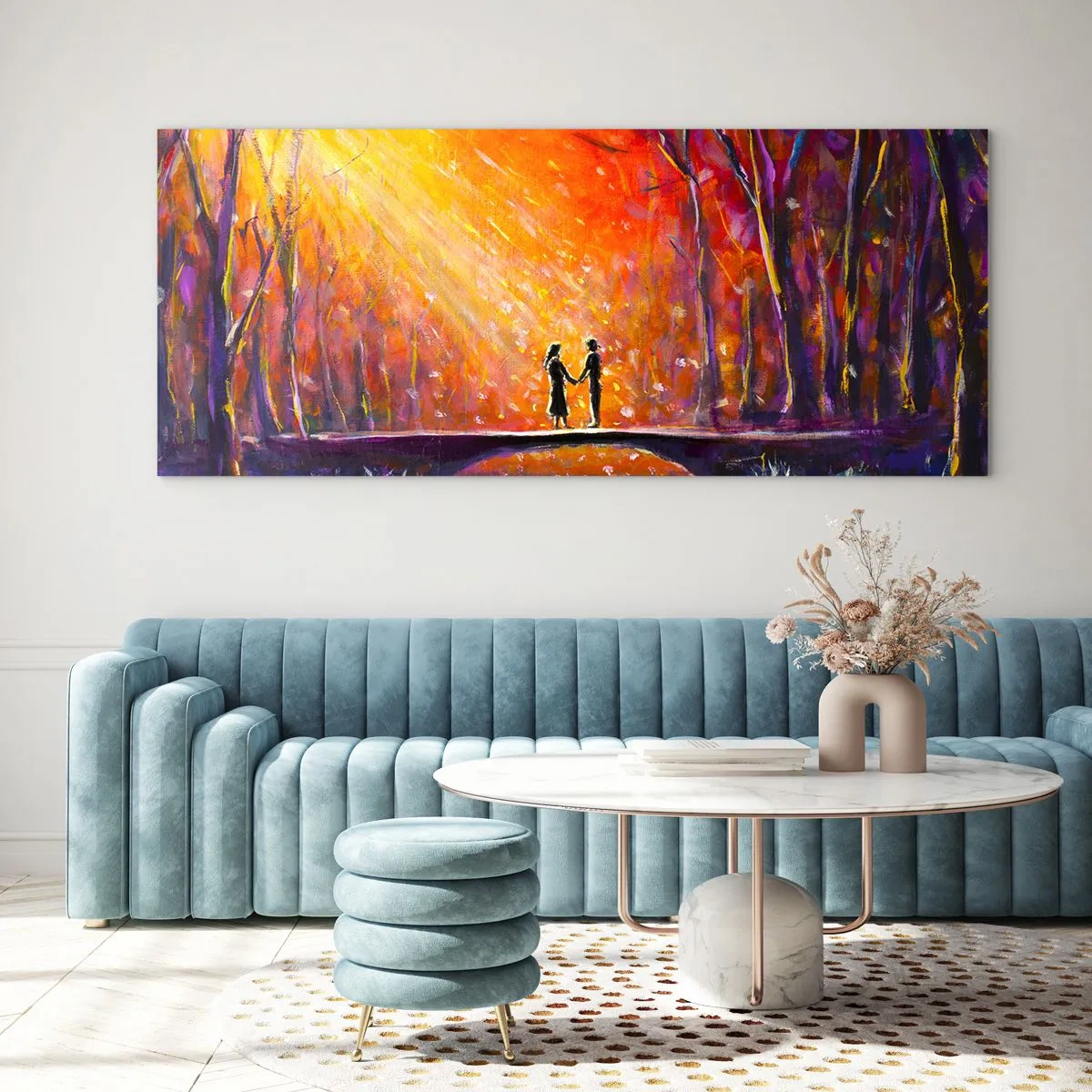 Tablou pe sticlă - Și cerul îi iubește - 120x50 cm
