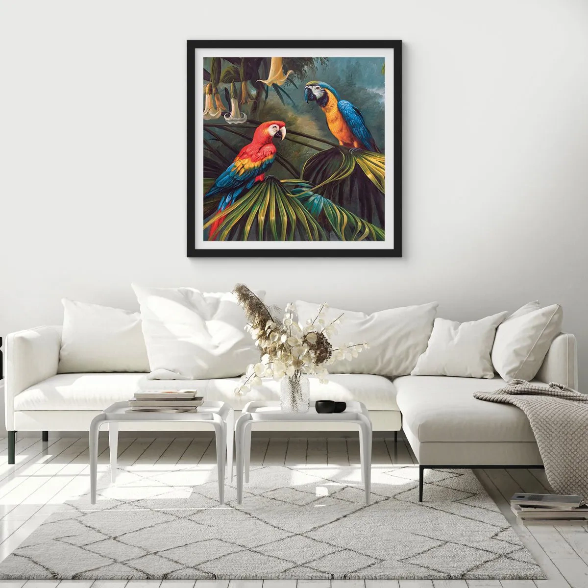 Poster în ramă neagră - Romantismul la tropice - 30x30 cm