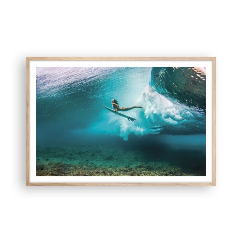 Poster în ramă de stejar deschis - Lumea subacvatică - 91x61 cm