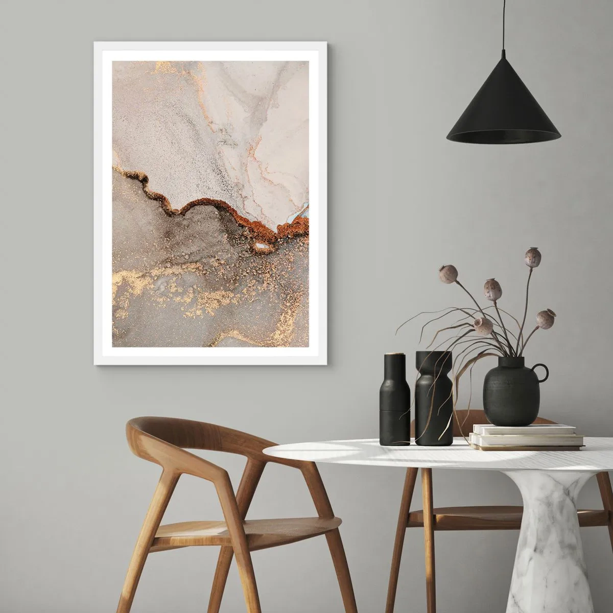 Poster în ramă albă - La granița culorilor - 30x40 cm