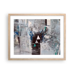 Poster în ramă de stejar deschis - Ordinea superioară a triunghiurilor - 50x40 cm