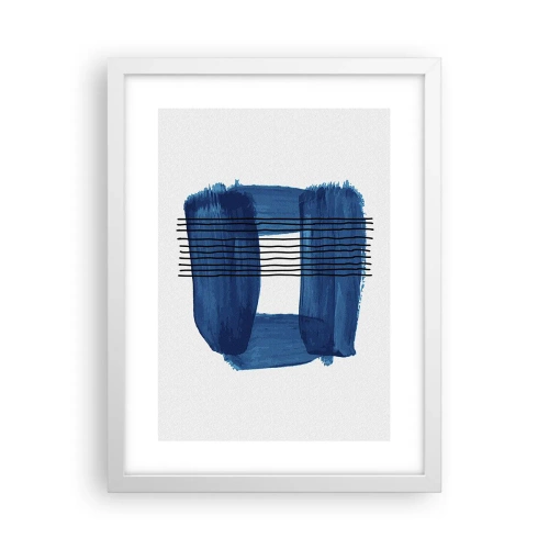 Poster în ramă albă - Compoziție albastru-negru - 30x40 cm