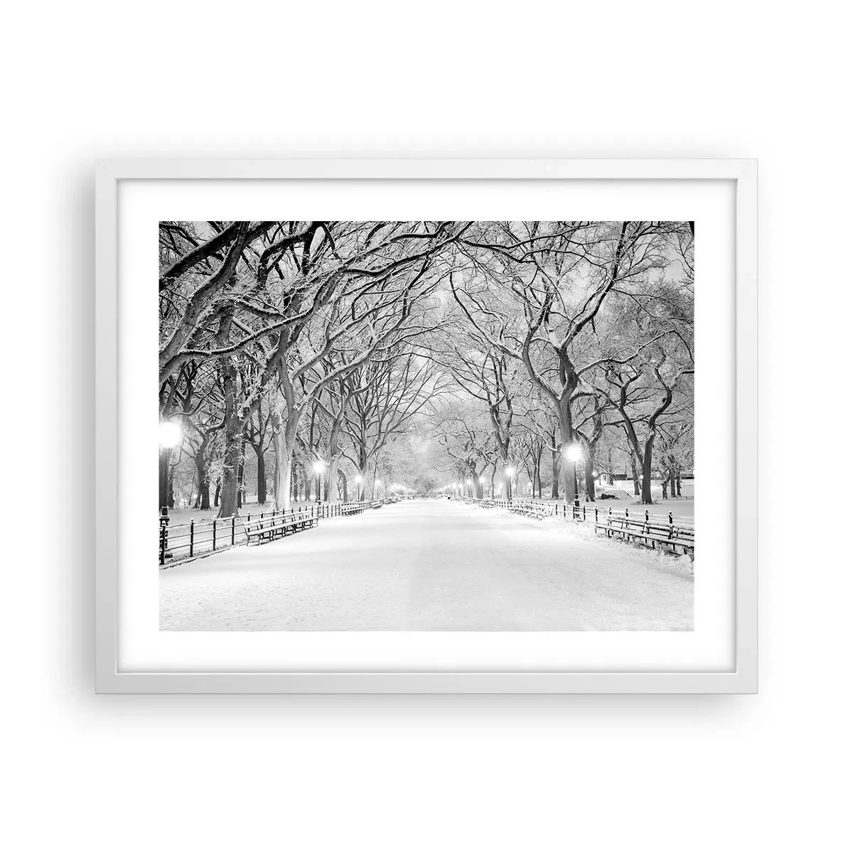 Poster în ramă albă - Cele patru anotimpuri – iarna - 50x40 cm