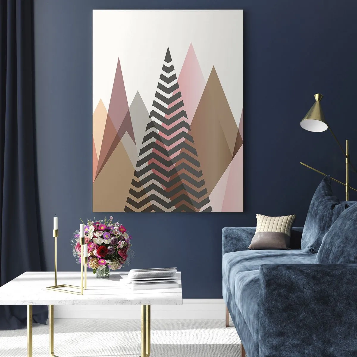 Tablou pe sticlă - Construcție piramidală - 80x120 cm