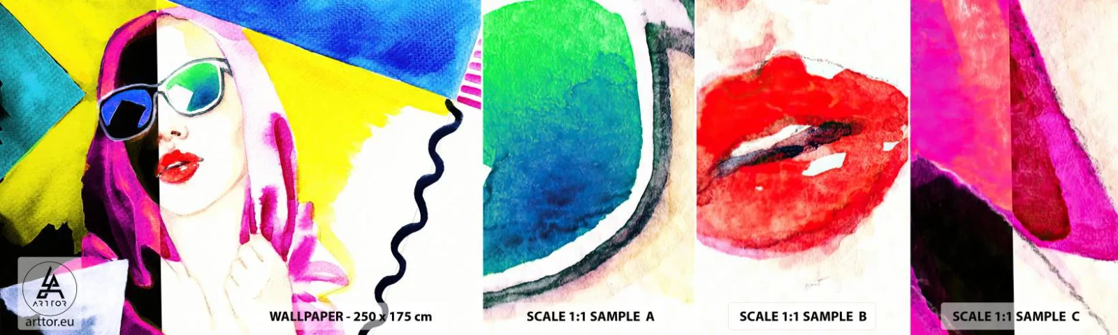 Mostră tapet autocolant Deluxe Sticker - Nu sunt albă și nu sunt neagră - Chipul de femeie, Portretul unei femei, Modă - 100x30 cm