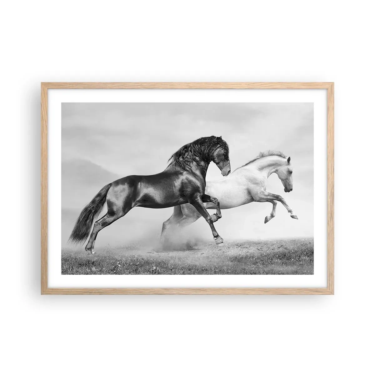 Poster în ramă de stejar deschis - Îngeri și demoni - 70x50 cm