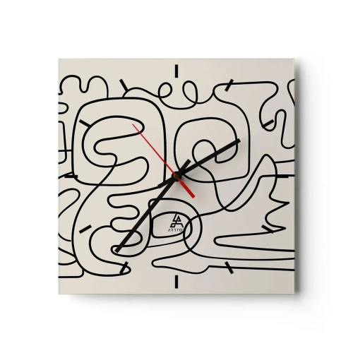 Ceas de perete - Ceas pe sticlă - Pe traseu - 30x30 cm