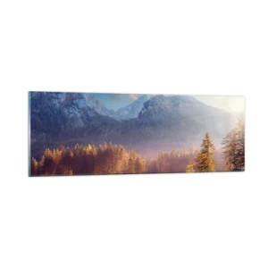 Tablou pe sticlă - La munte și la deal - 90x30 cm