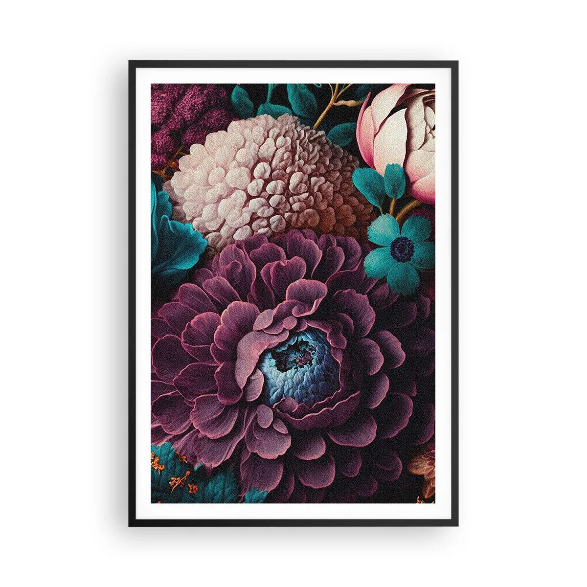 Poster în ramă neagră - Natura în abundență - 70x100 cm