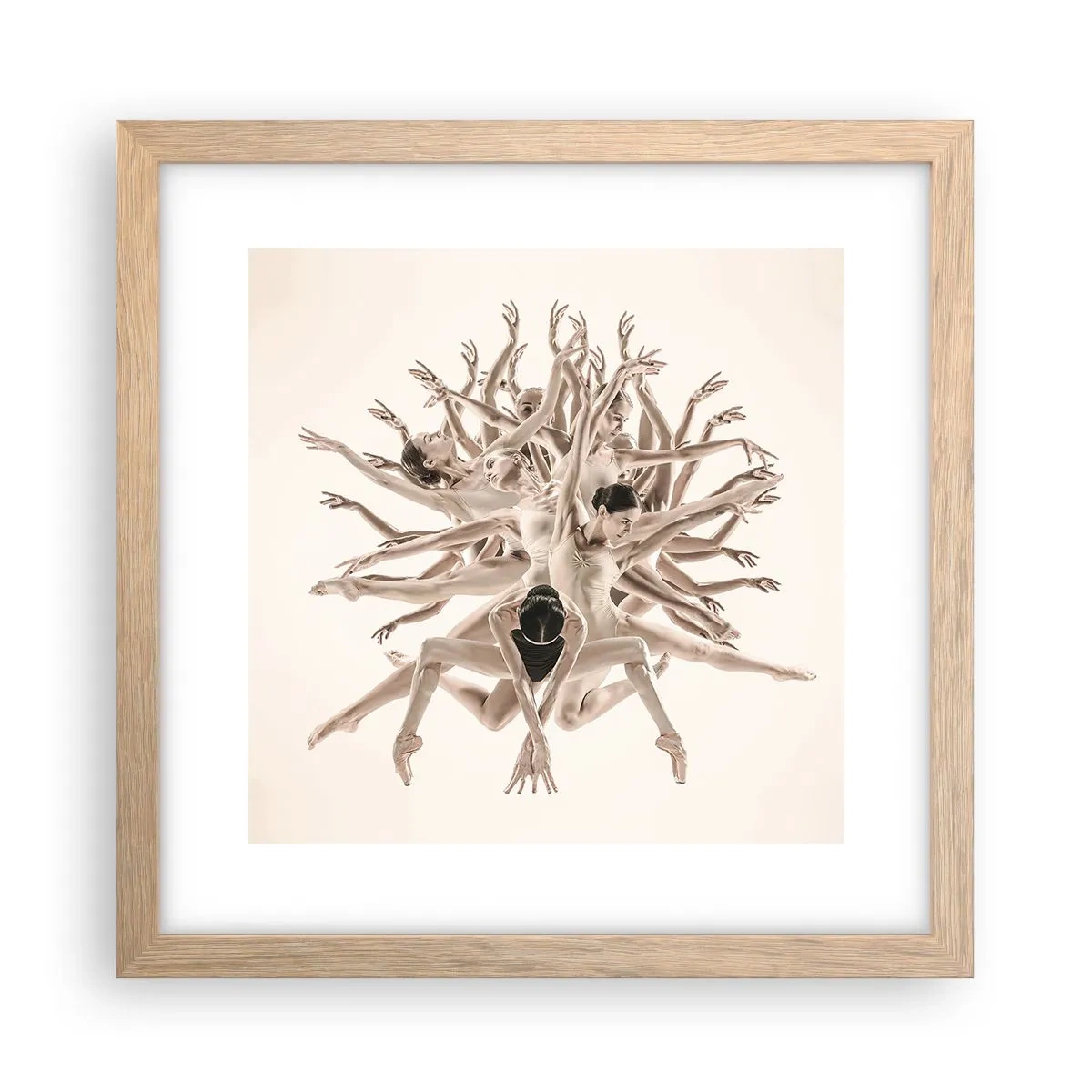 Poster în ramă de stejar deschis - Înflorirea în dans - 30x30 cm