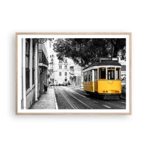 Poster în ramă de stejar deschis - Sună fado în fundal - 100x70 cm