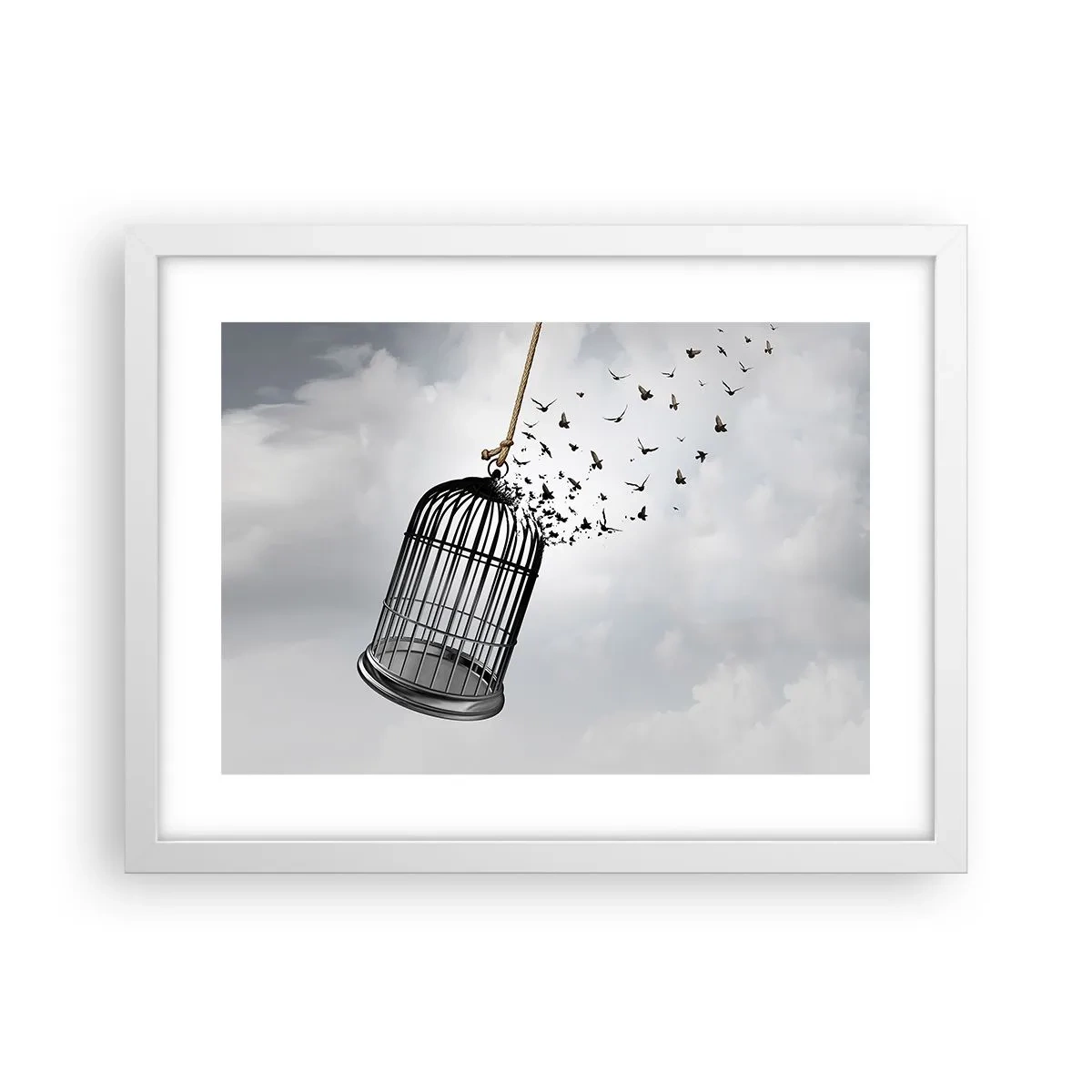 Poster în ramă albă - Credință...Speranță...Libertate! - 40x30 cm
