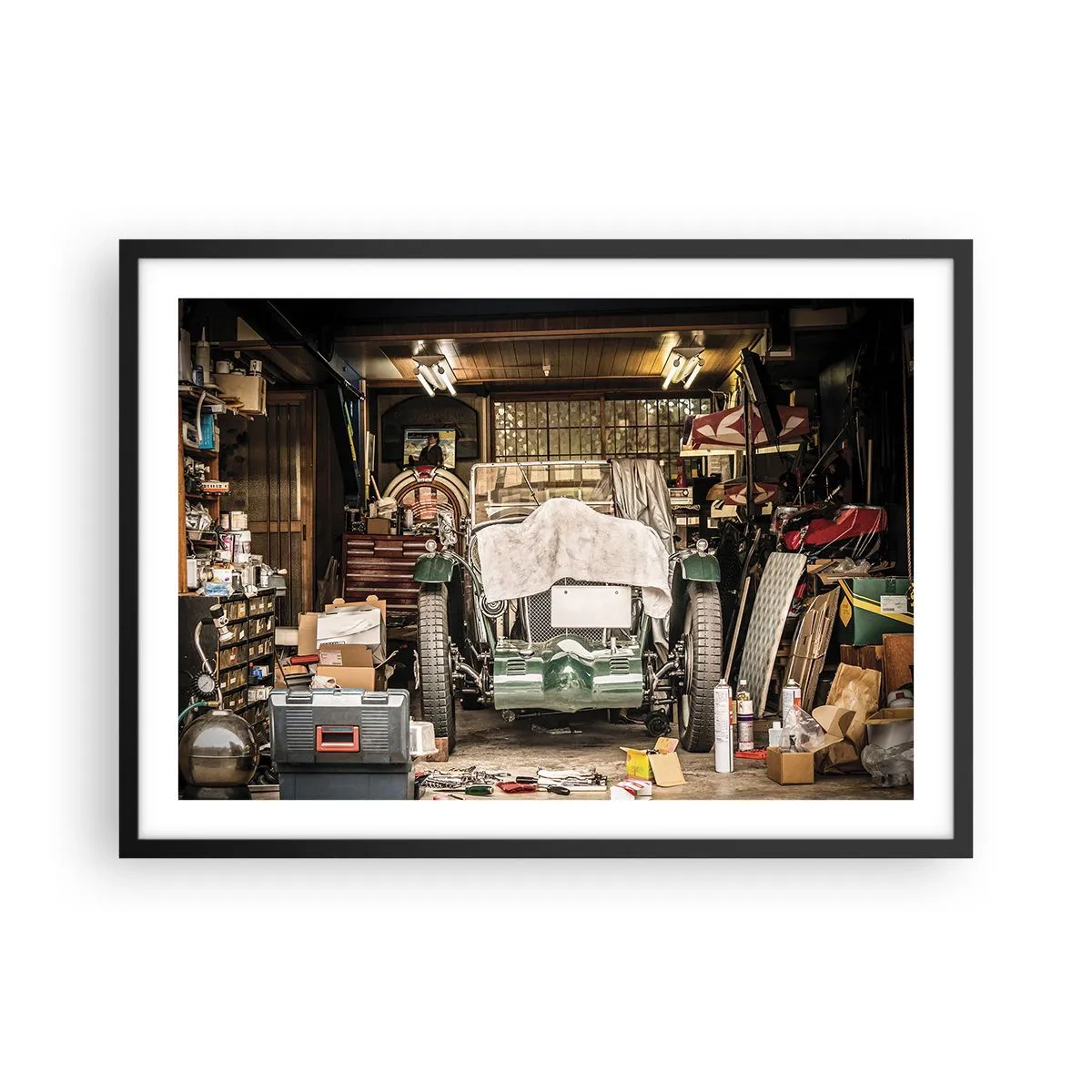 Poster în ramă neagră - Înapoi în trecut - 70x50 cm