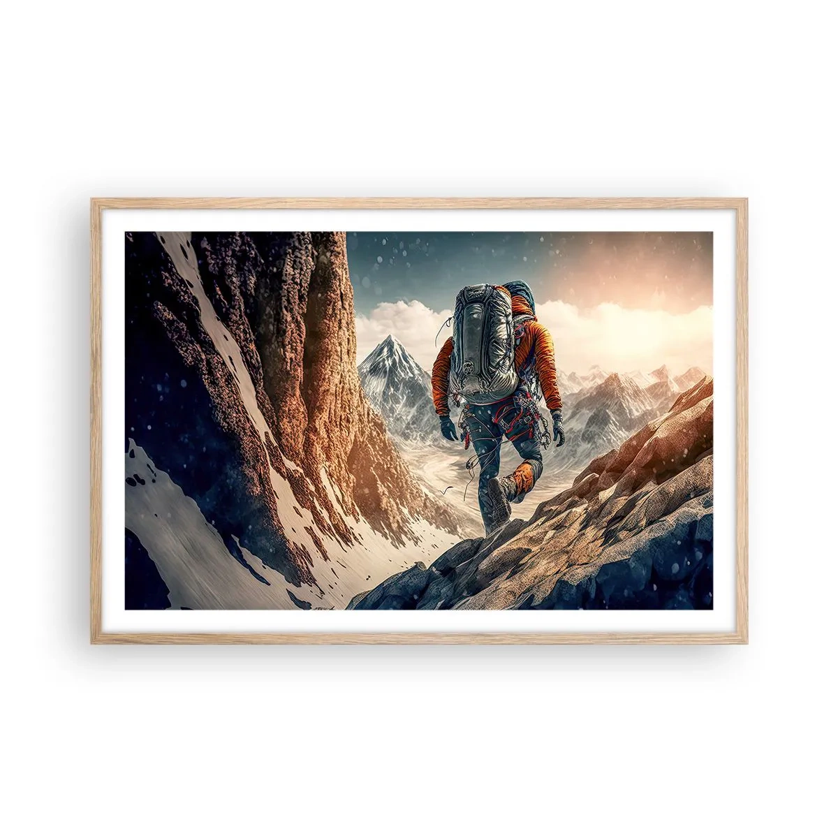 Poster în ramă de stejar deschis - Războinic singuratic - 91x61 cm