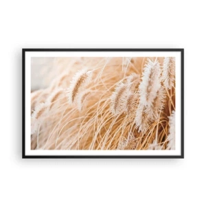 Poster în ramă neagră - Foșnetul auriu al ierburilor - 91x61 cm