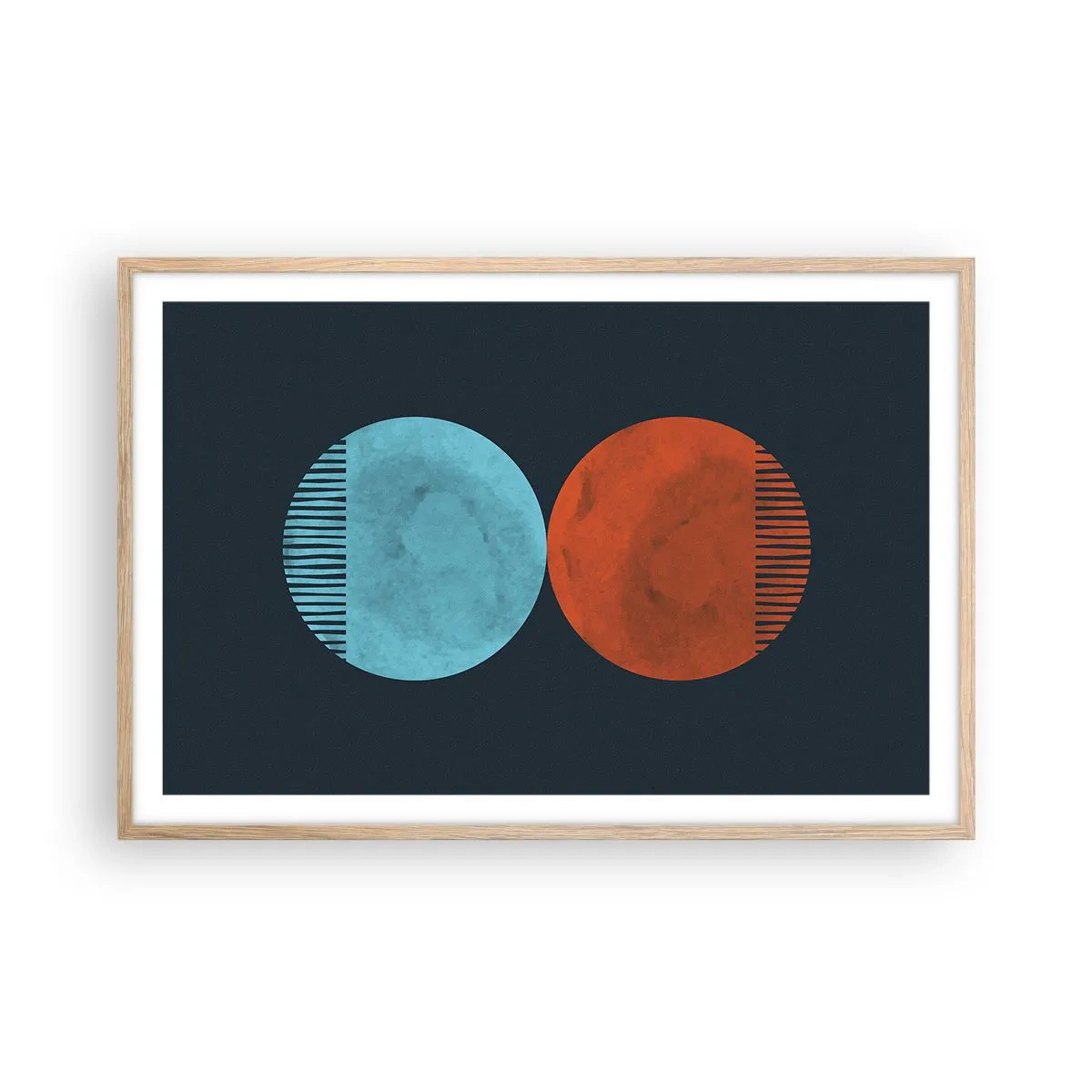 Poster în ramă de stejar deschis - Doar geometrie? - 91x61 cm