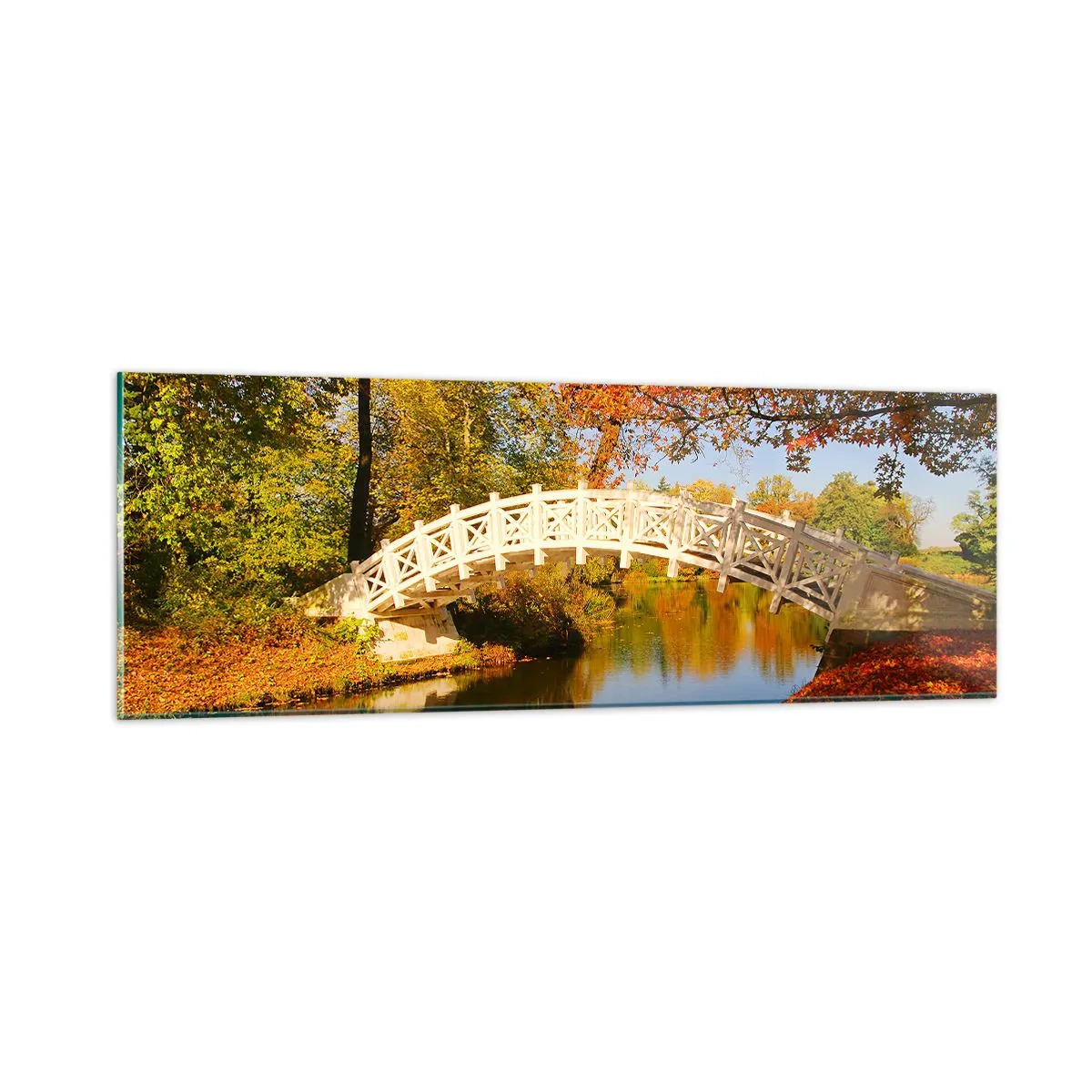 Tablou pe sticlă - Pe podul alb al suspinelor - 90x30 cm