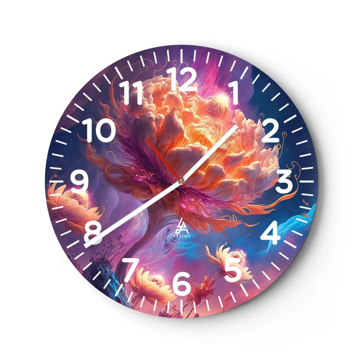 Ceas de perete - Ceas pe sticlă - O altă lume - 40x40 cm