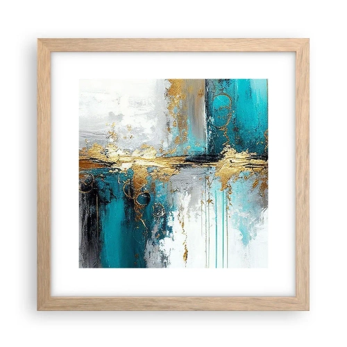 Poster în ramă de stejar deschis - Totul curge - 30x30 cm