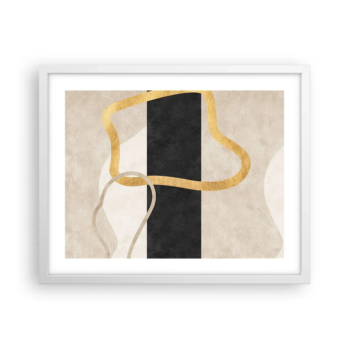 Poster în ramă albă - Forme înbuclite - 50x40 cm