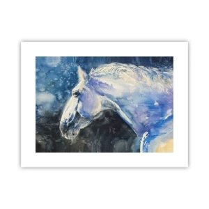 Poster - Portret într-o strălucire albastră - 40x30 cm