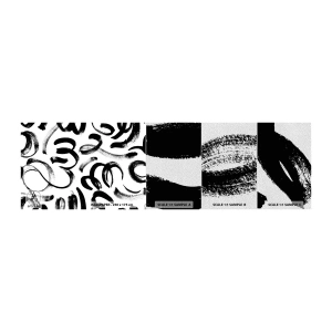 Mostră tapet Premium Sand - Negru pe alb - Artă Modernă, Modernitatea, Modele - 100x30 cm