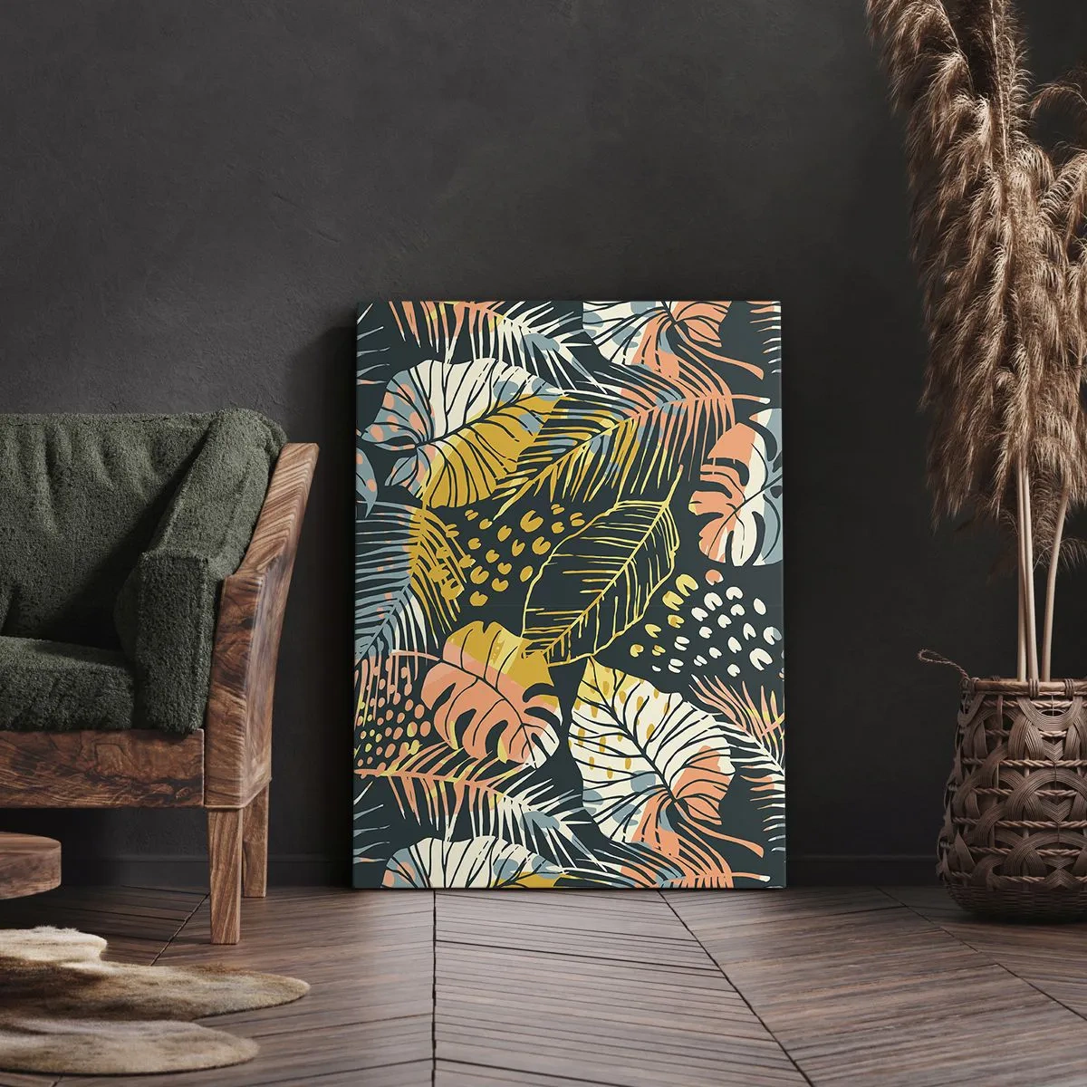 Tablou pe pânză - Fantezie cu frunze - 50x70 cm