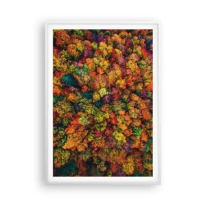 Poster în ramă albă - Buchet de copaci de toamnă - 70x100 cm