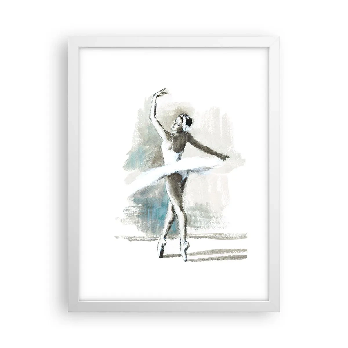 Poster în ramă albă - Fermecată într-o lebădă - 30x40 cm