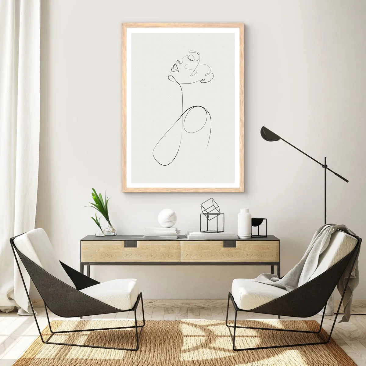 Poster în ramă de stejar deschis - Încâlcită în vise - 40x50 cm