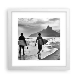 Poster în ramă albă - Samba pentru un val - 30x30 cm