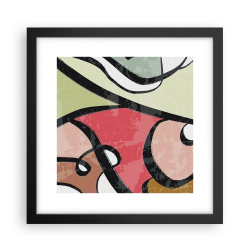 Poster în ramă neagră - Piruetă printre culori - 30x30 cm