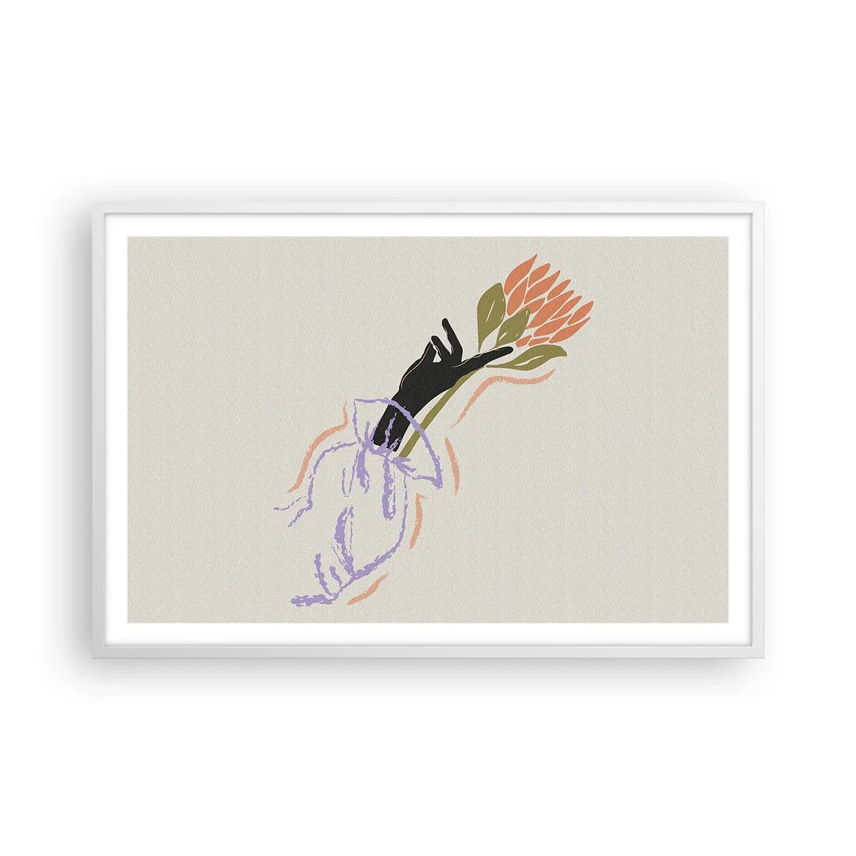 Poster în ramă albă - Atingere surorială - 91x61 cm