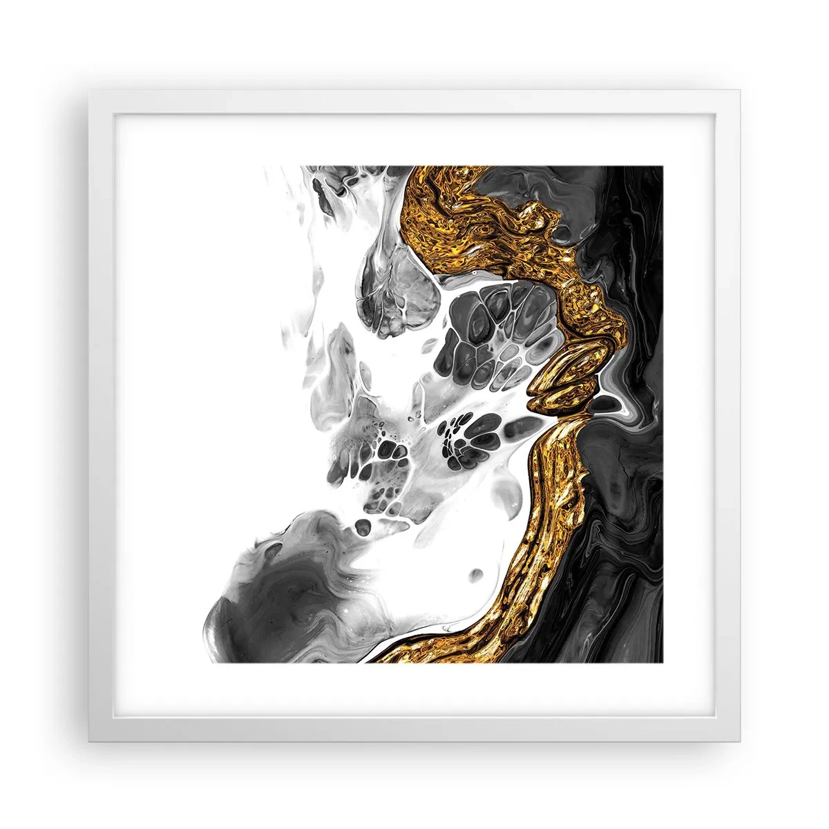 Poster în ramă albă - Compoziție organică - 40x40 cm