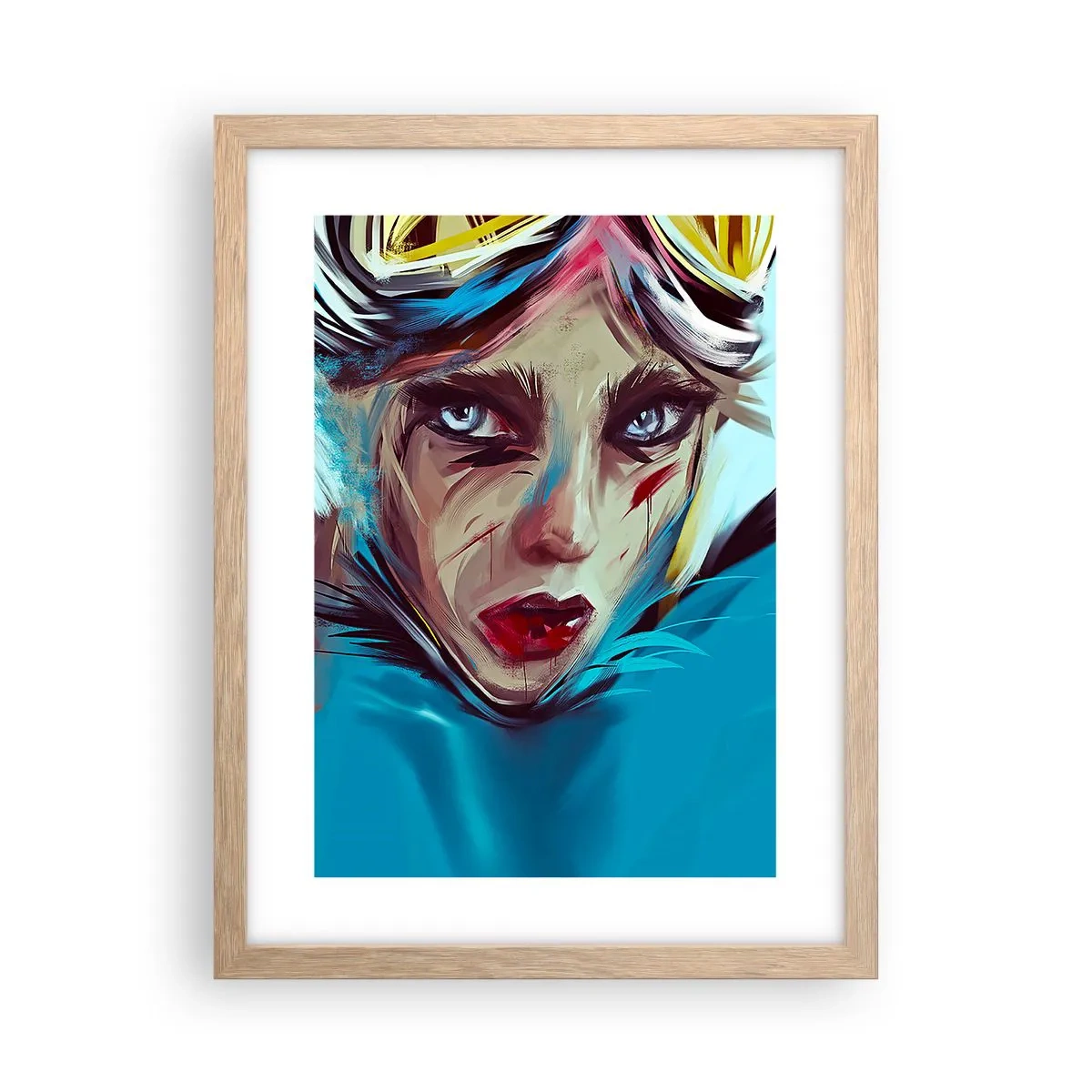 Poster în ramă de stejar deschis - Războinica de drum - 30x40 cm