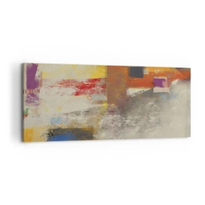 Tablou pe pânză - Geometria culorilor - 120x50 cm