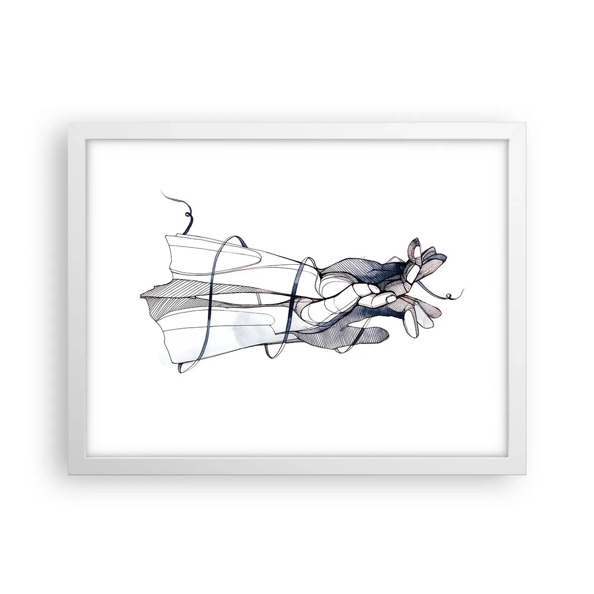 Poster în ramă albă - Un studiu al atingerii - 40x30 cm