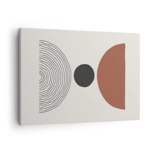 Tablou pe pânză Canvas - Figuri geometrice abstracte în culori calde - 70x50cm - În centrul atenției - Decorațiune modernă pentru perete pentru living și dormitor ARTTOR