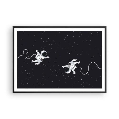 Poster în ramă neagră - Dansul spațial - 100x70 cm