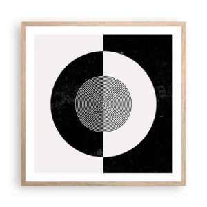 Poster în ramă de stejar deschis - Armonie în alb și negru - 60x60 cm