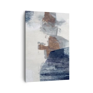 Tablou pe pânză - Forme albastre-maronii - 70x100 cm