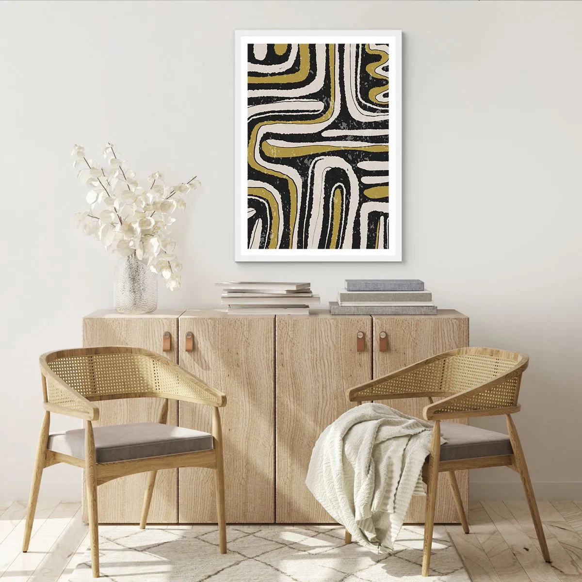 Poster în ramă albă - Compoziție: pasaje și alei - 50x70 cm