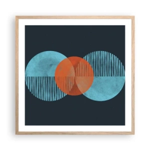 Poster în ramă de stejar deschis - Compoziție simetrică - 60x60 cm