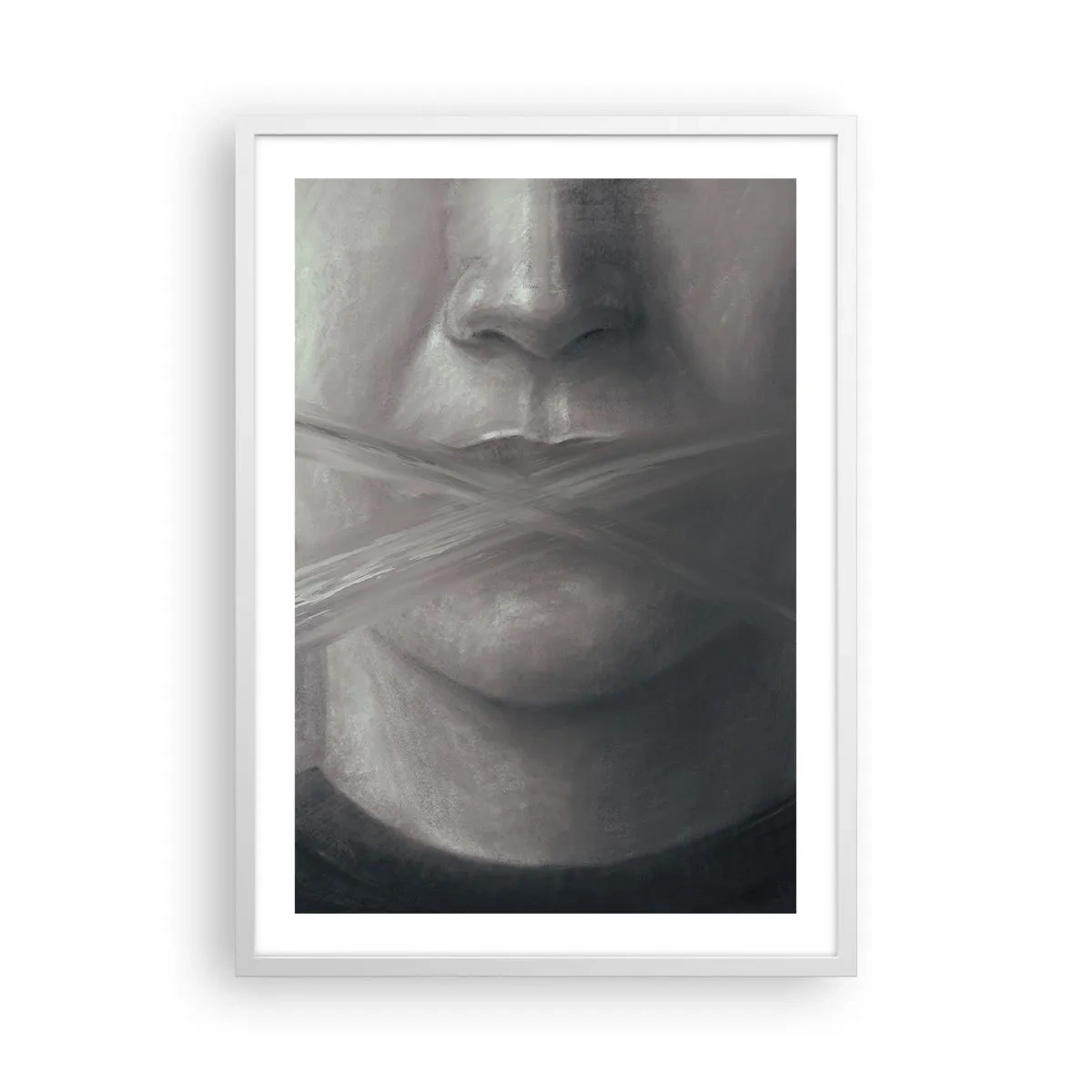 Poster în ramă albă - Nici un cuvânt - 50x70 cm