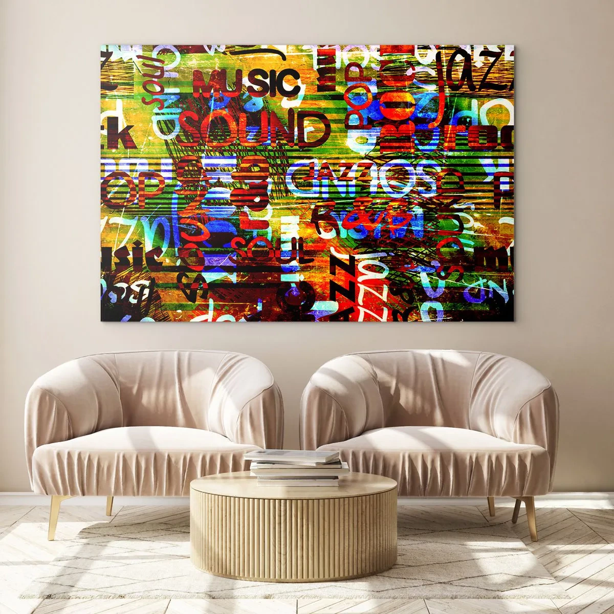 Tablou pe sticlă - Toate culorile sunetului - 120x80 cm