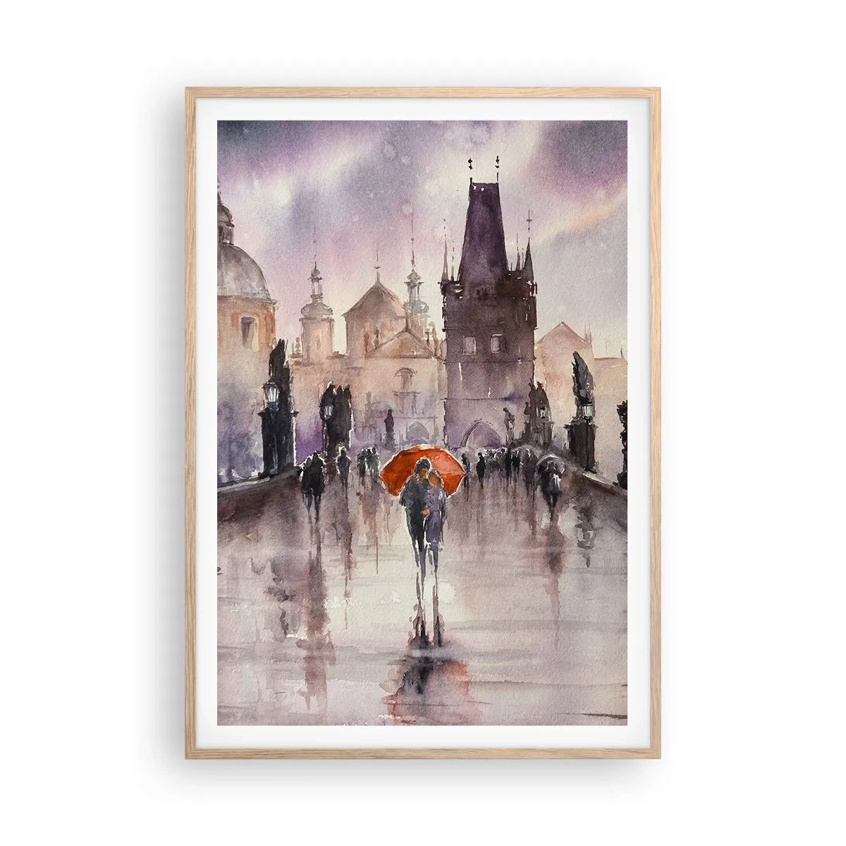 Poster în ramă de stejar deschis - Oamenii nu se schimbă - 70x100 cm