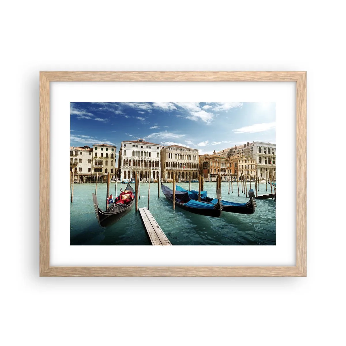 Poster în ramă de stejar deschis - Palate în albastru - 40x30 cm