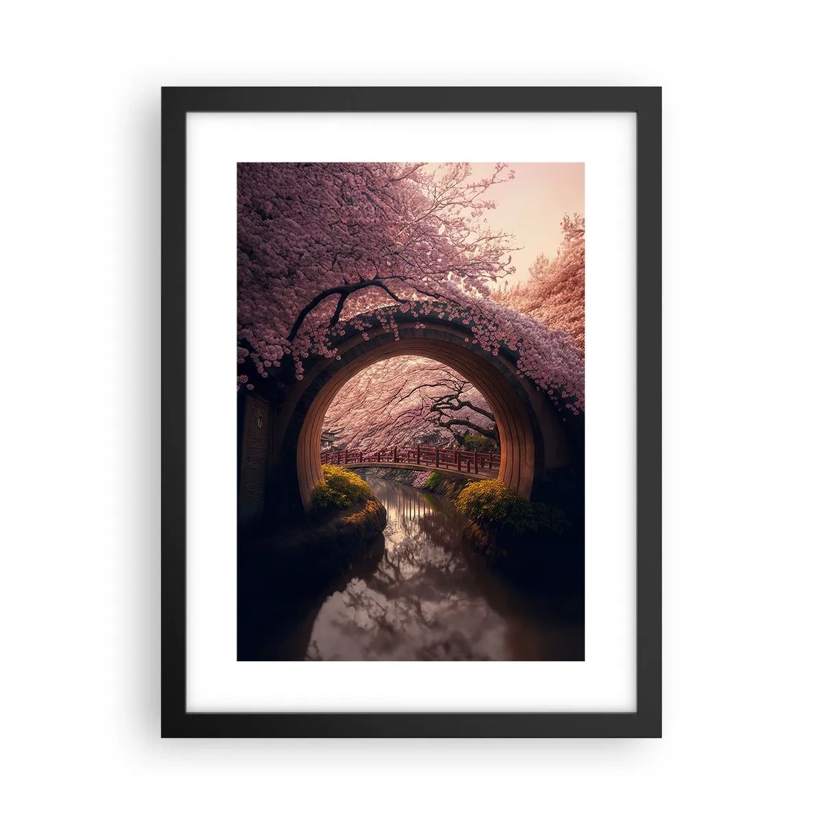 Poster în ramă neagră - Primăvara japoneză - 30x40 cm