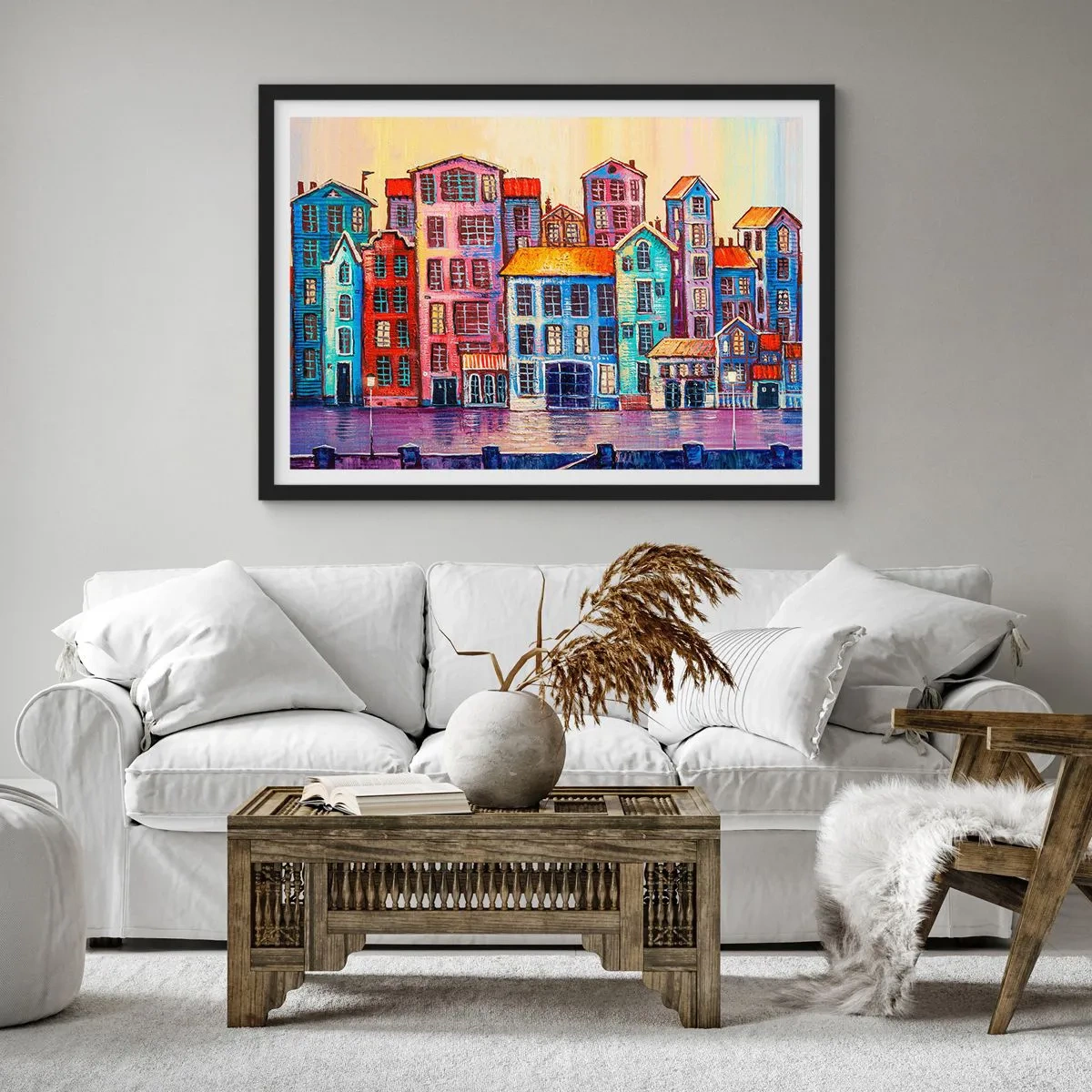 Poster în ramă neagră - Un oraș ca în basm - 70x50 cm